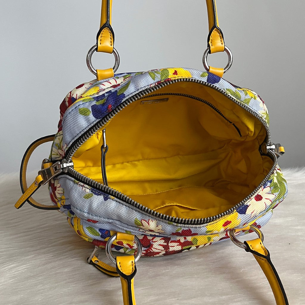 Miu Miu Summer Floral Pattern Boston 2 Way Shoulder Bag