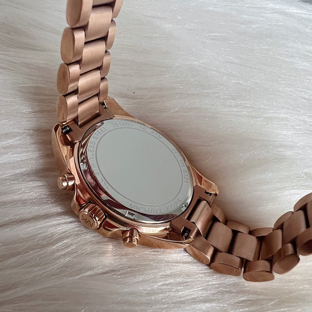 Michael Kors Rose Gold Bradshaw Crystal Women's Wrist Watch Like New