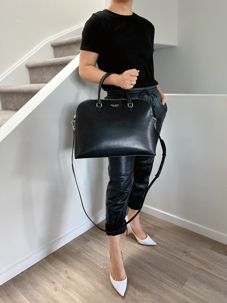 Kate Spade Black Leather Business 2 Way Shoulder Bag Like New