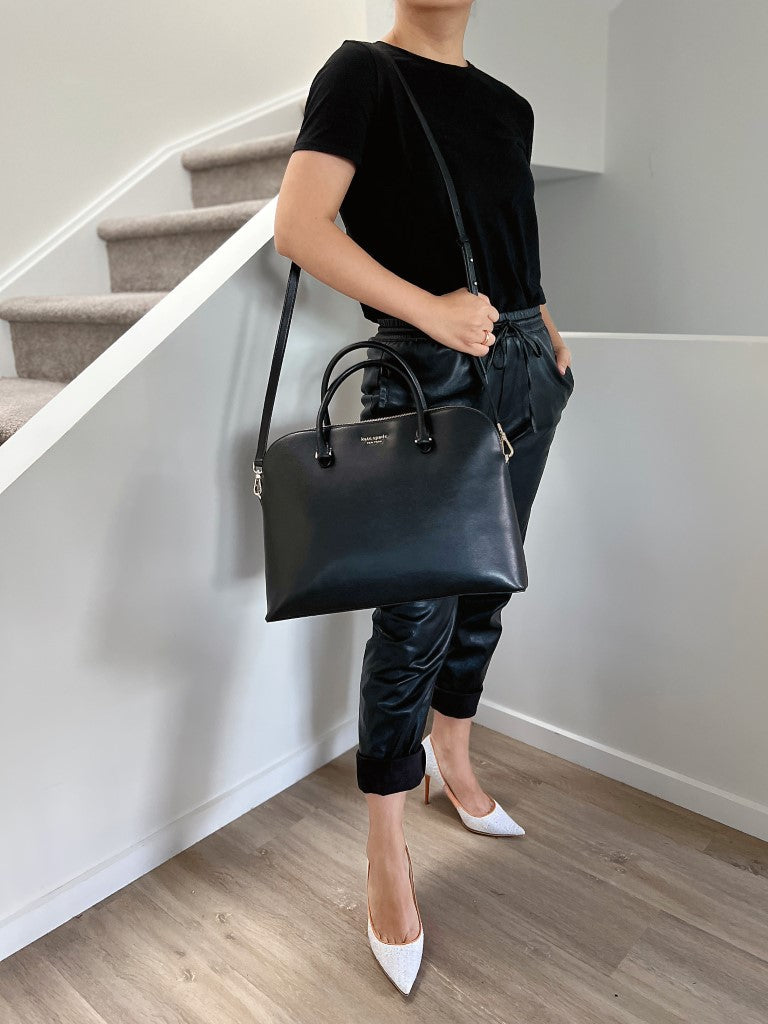 Kate Spade Black Leather Business 2 Way Shoulder Bag Like New