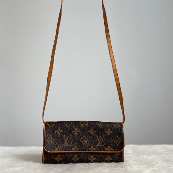 Louis Vuitton Signature Monogram Pochette Twin PM Mini Shoulder Bag