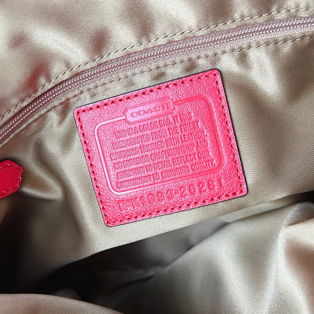 Coach Signature Monogram Patchwork Triple Compartment Shoulder Bag Like New