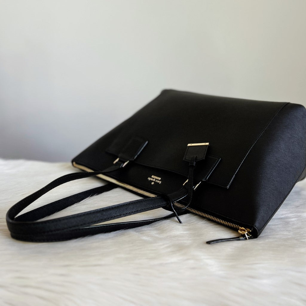 Kate Spade Black Leather Career Large Shoulder Bag Like New