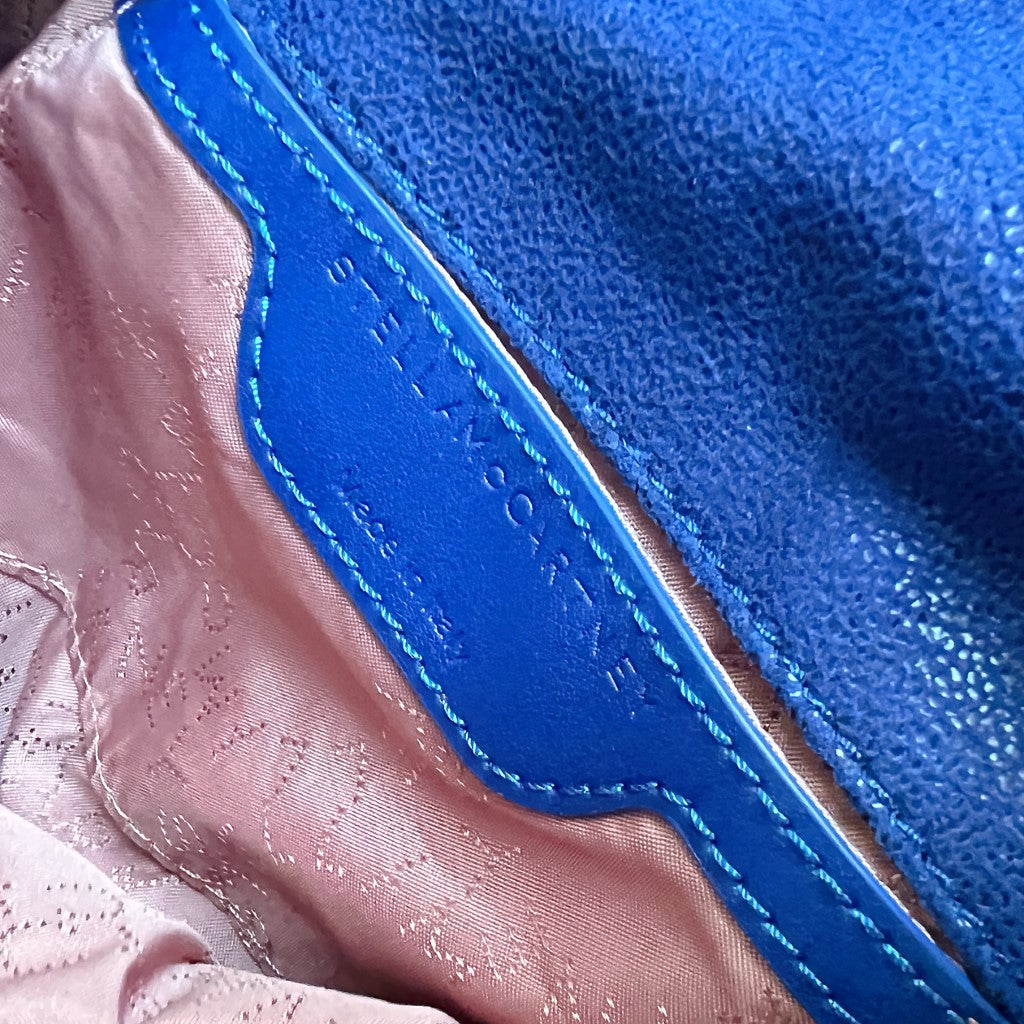 Stella Mccartney Metallic Blue Signature Mini Falabella Shoulder Bag Excellent