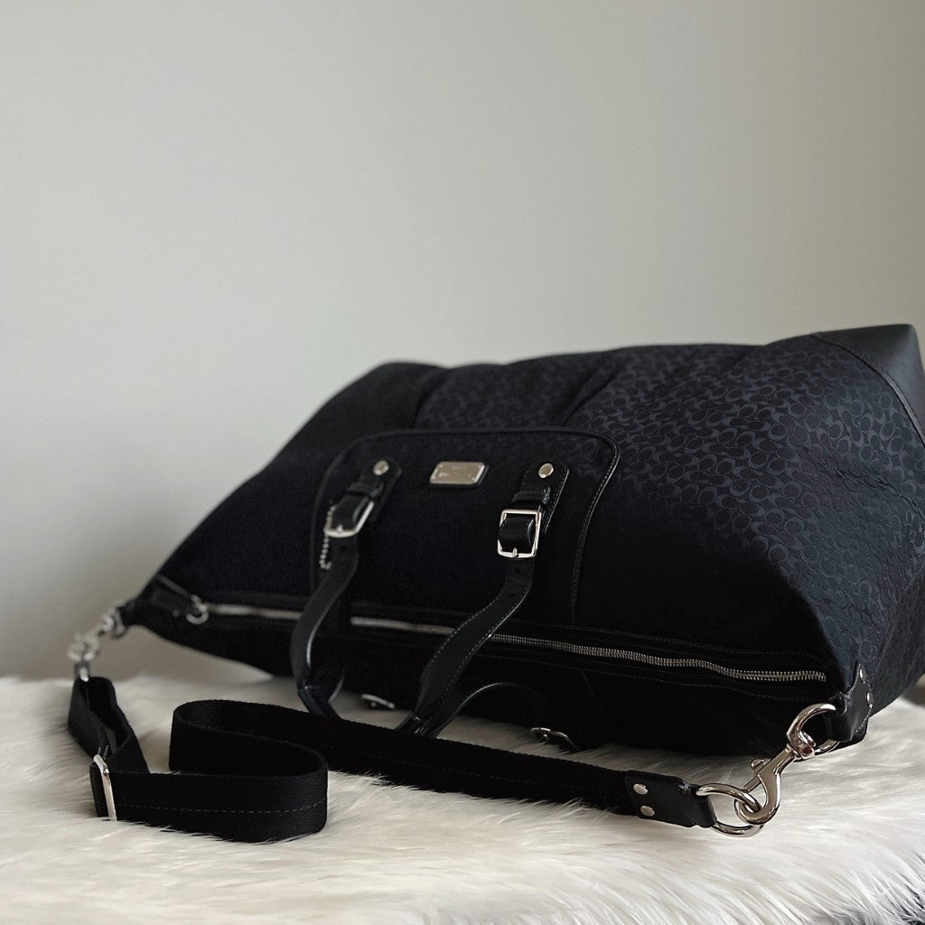 Coach Black Monogram Carryall Large Travel Bag Excellent