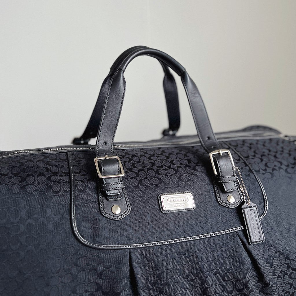Coach Black Monogram Carryall Large Travel Bag Excellent