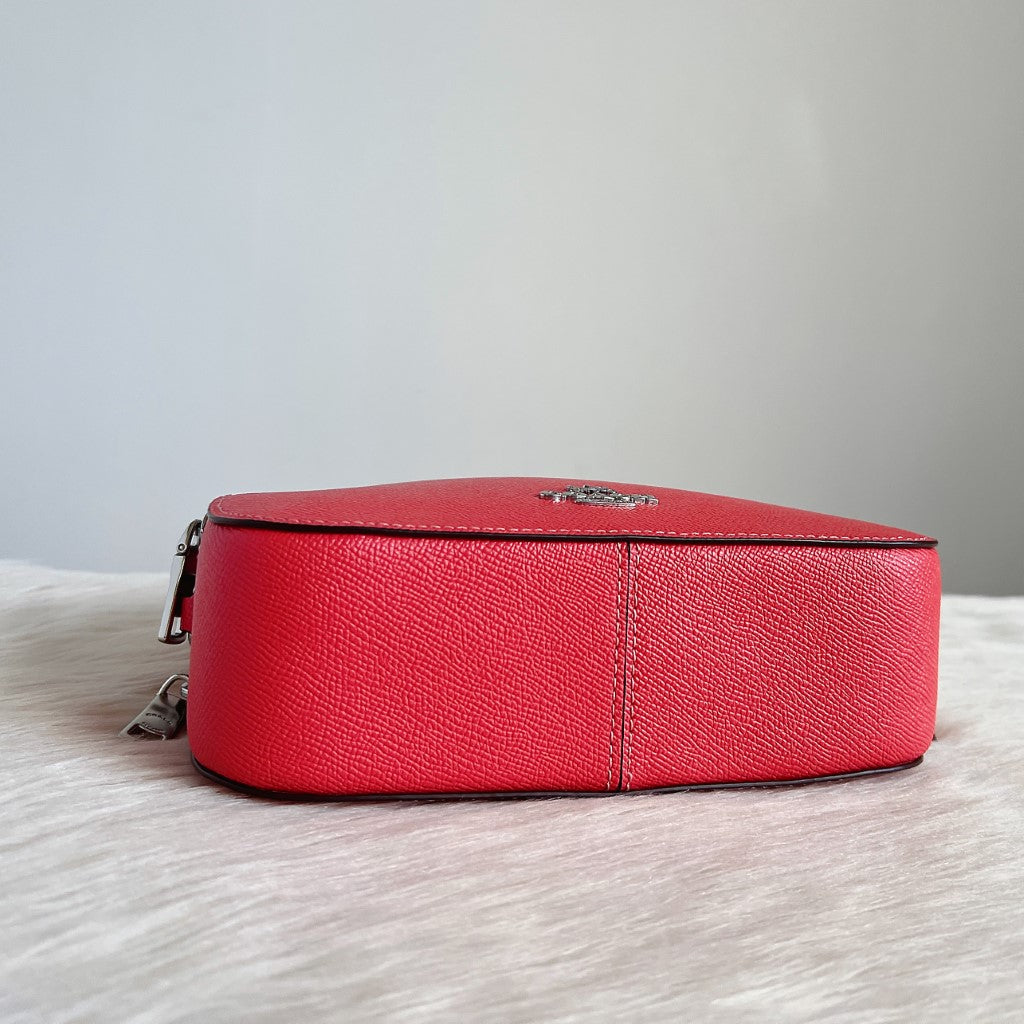 Coach Strawberry Leather Double Compartment 2 Way Shoulder Bag Like New