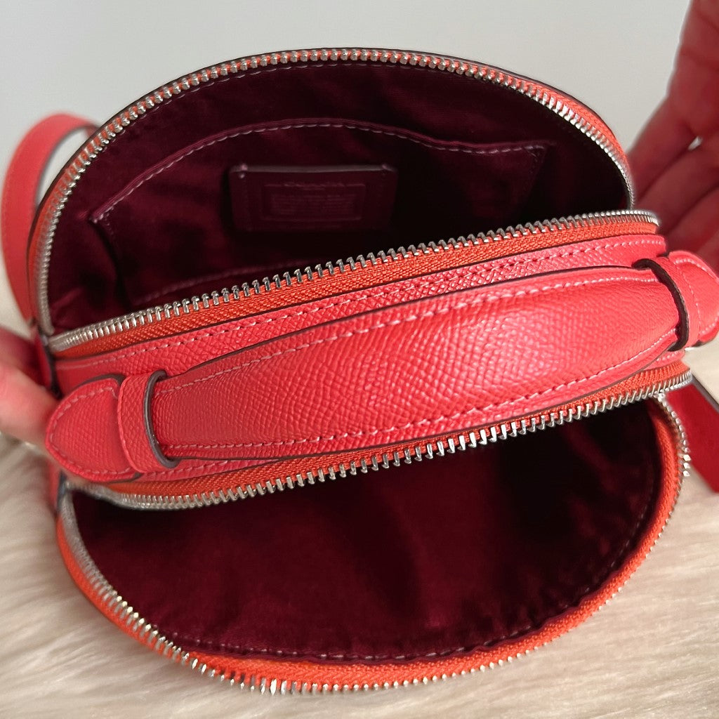 Coach Strawberry Leather Double Compartment 2 Way Shoulder Bag Like New