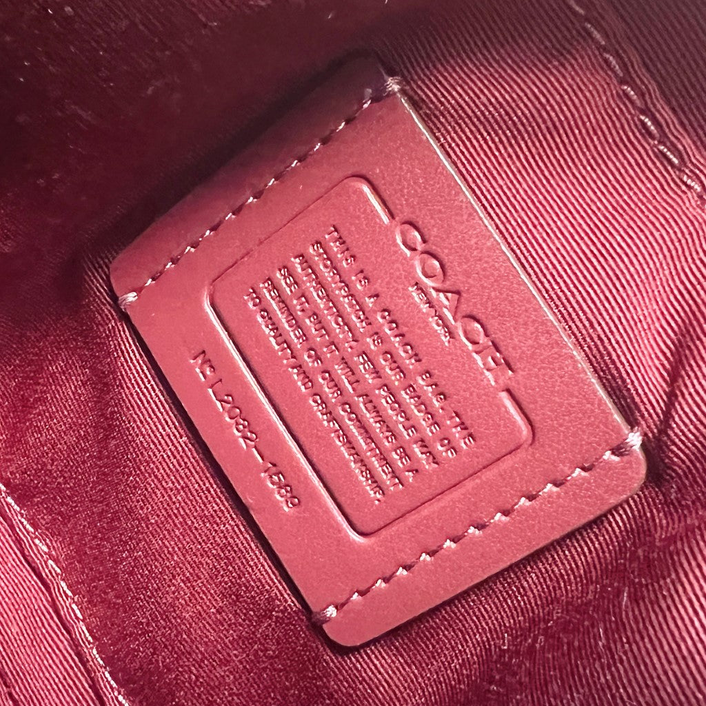 Coach Strawberry Leather Double Compartment 2 Way Shoulder Bag Like New