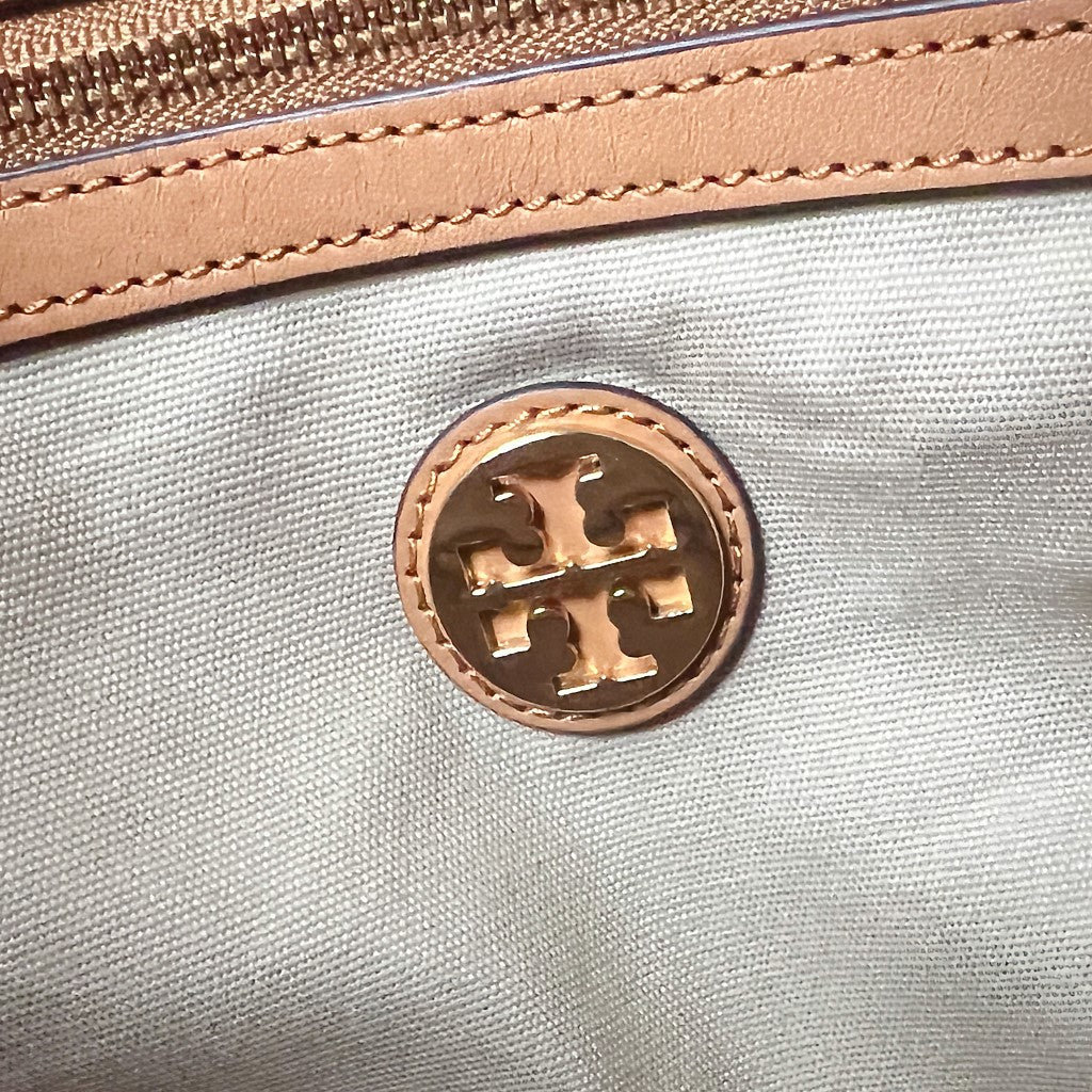 Tory Burch Straw Flap Double Buckle Shoulder Bag Excellent