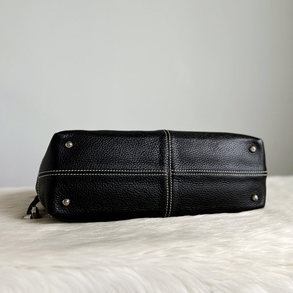 Tod's Black Leather Iconic Princess Diana Shoulder Bag Like New