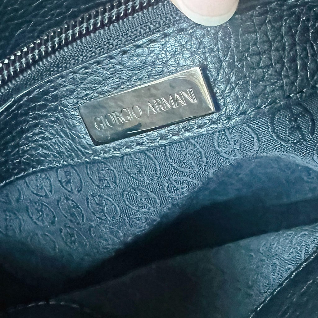 Giorgio Armani Black Tassel Detail Triple Compartment Small Tote Bag New with Tags