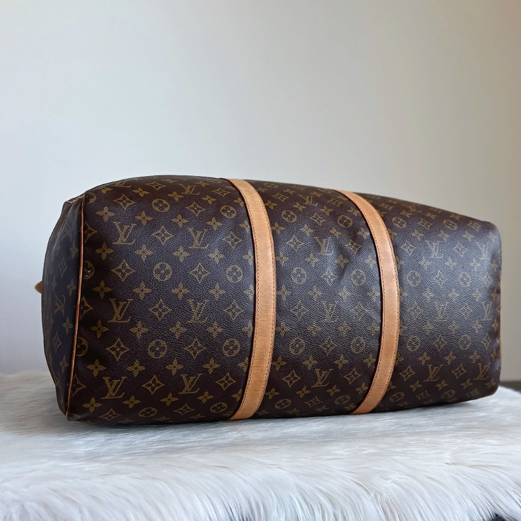 Louis Vuitton Signature Monogram Sac Souple 55 Travel Bag + Lock & Key