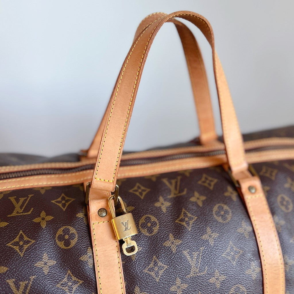 Louis Vuitton Signature Monogram Sac Souple 55 Travel Bag + Lock & Key