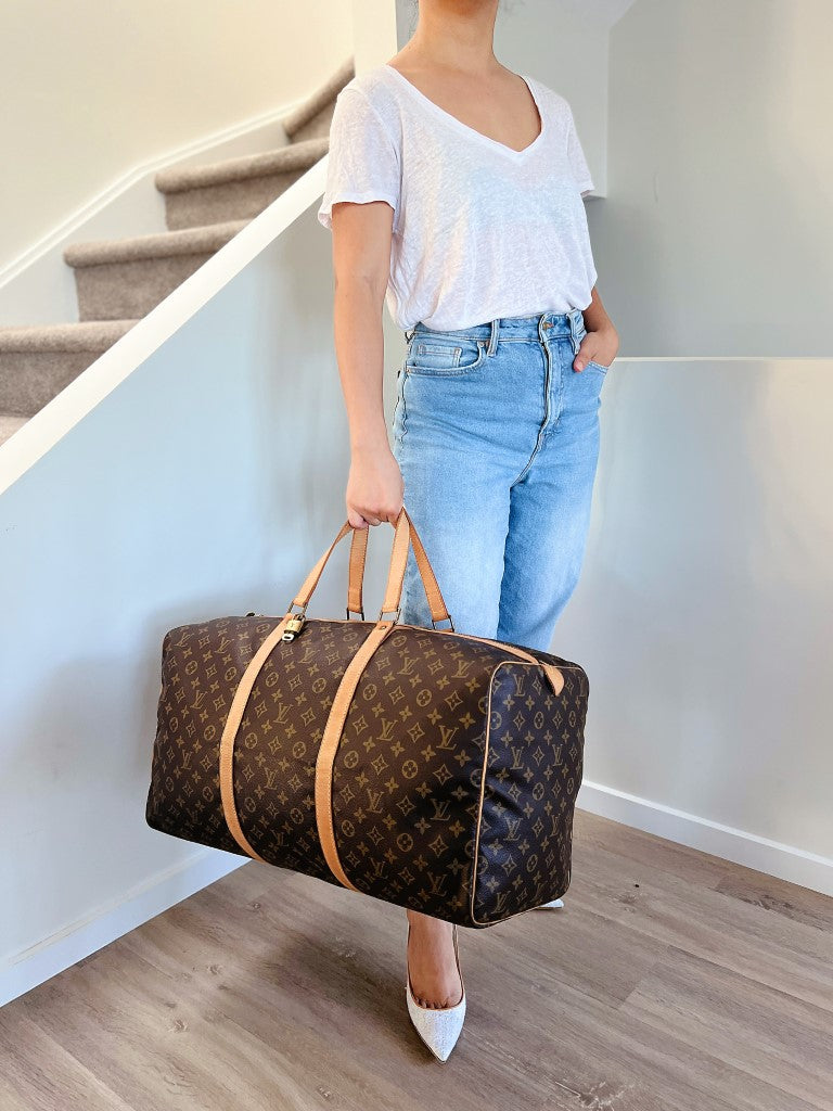 Louis Vuitton Signature Monogram Sac Souple 55 Travel Bag + Lock & Key