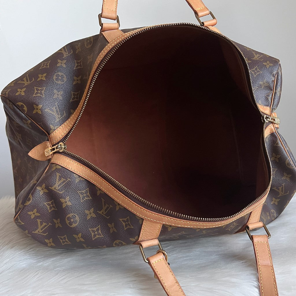 Louis Vuitton Signature Monogram Sac Souple 55 Travel Bag + Lock & Key