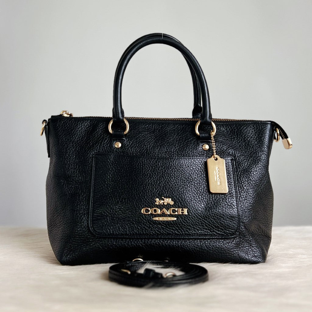 Coach mini emma hot sale satchel black