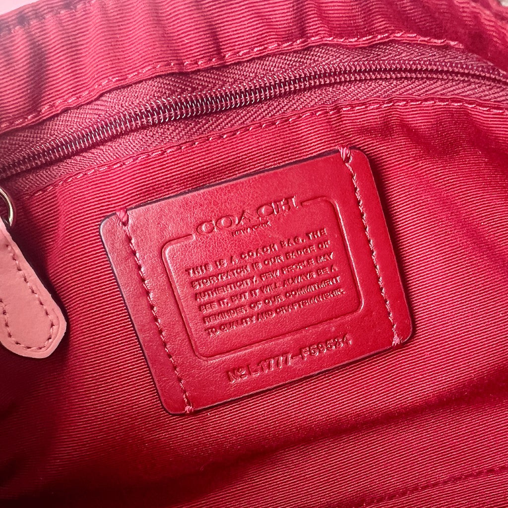 Coach Pink Leather Monogram Crossbody Shoulder Bag Like New