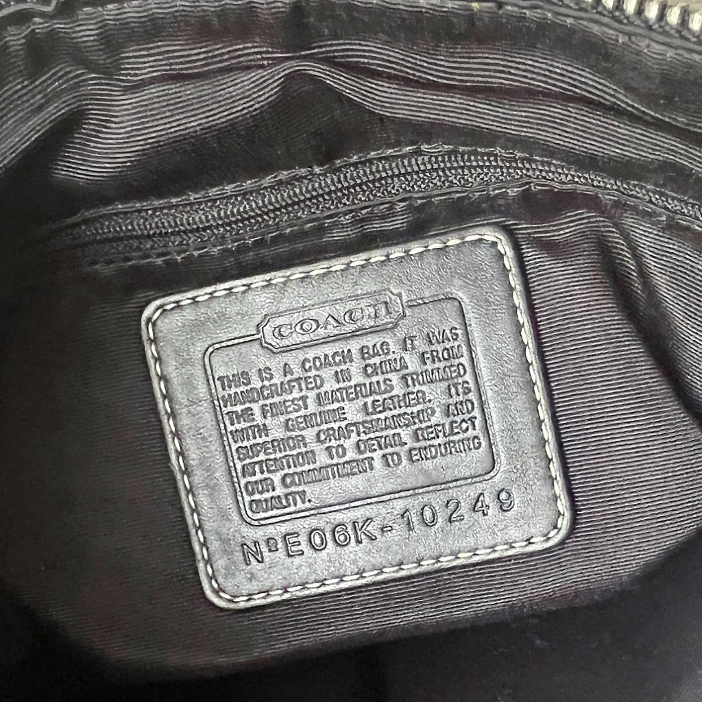 Coach Black Monogram Front Buckle Detail Crossbody Shoulder Bag