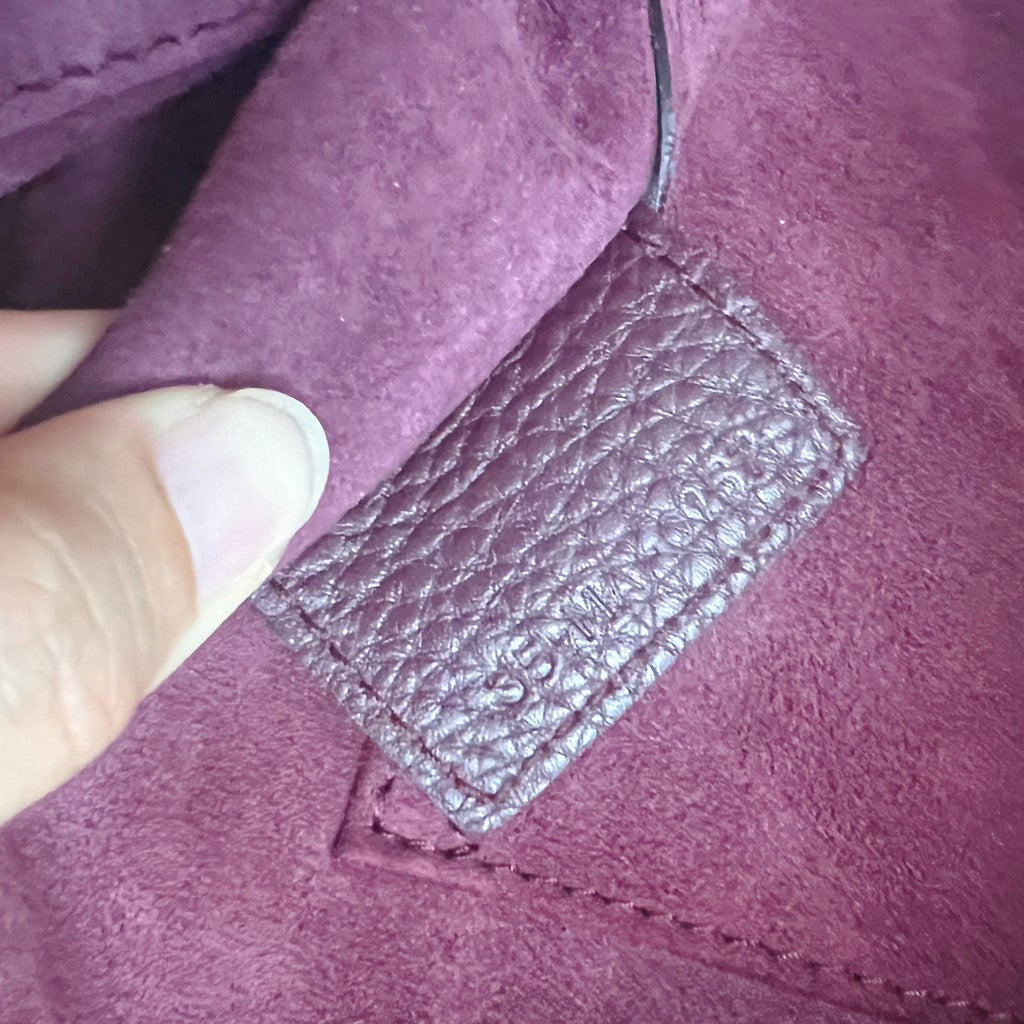 Christian Dior Bordeaux Leather Large 2 Way Shoulder Bag Excellent