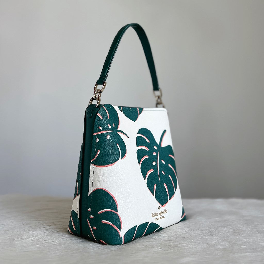 Kate Spade Leaf Pattern Bucket 2 Way Shoulder Bag Like New