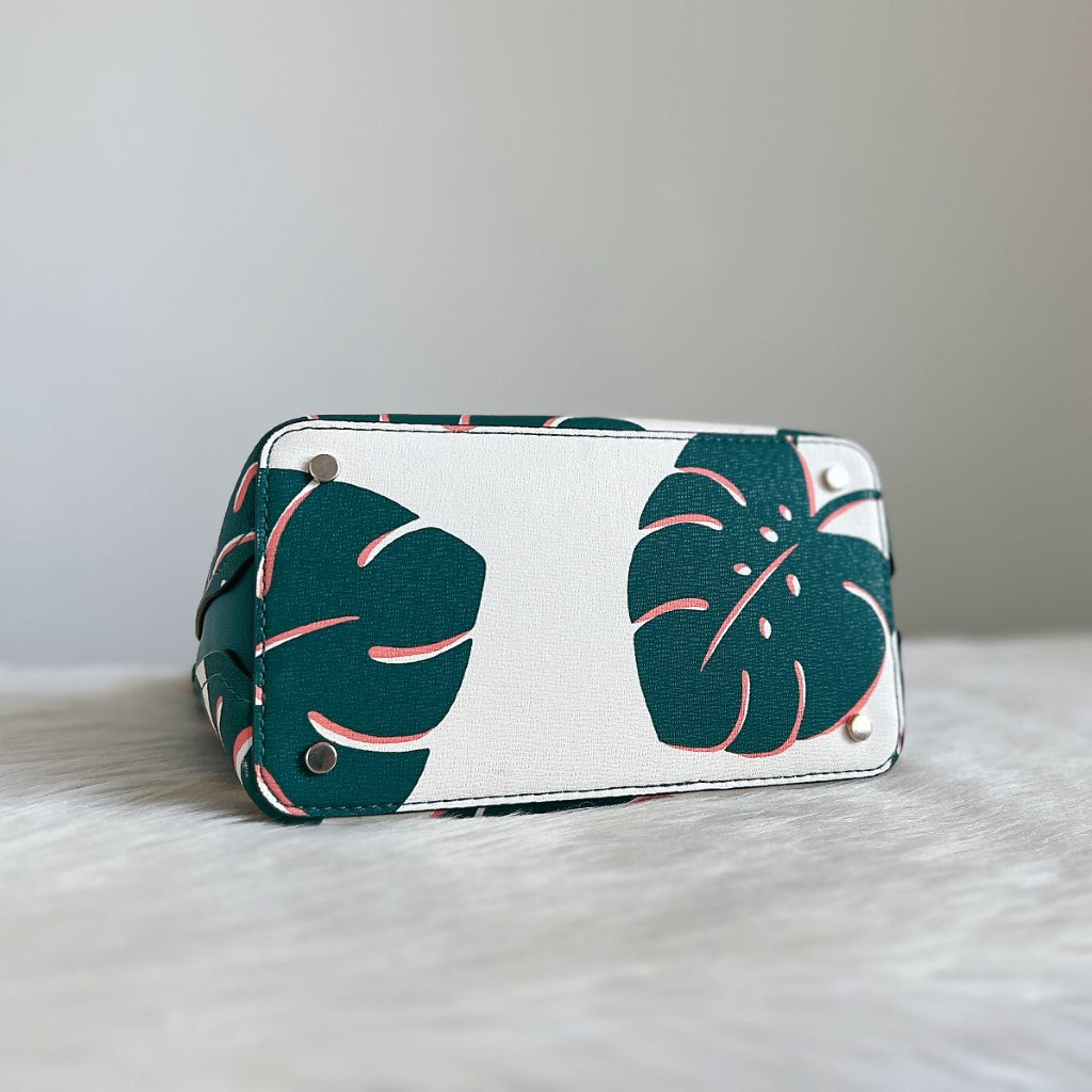 Kate Spade Leaf Pattern Bucket 2 Way Shoulder Bag Like New