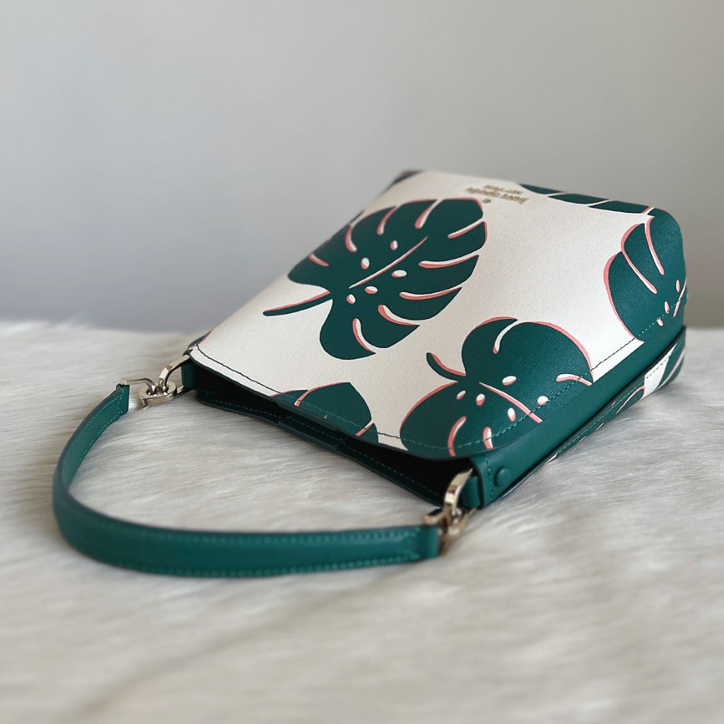 Kate Spade Leaf Pattern Bucket 2 Way Shoulder Bag Like New