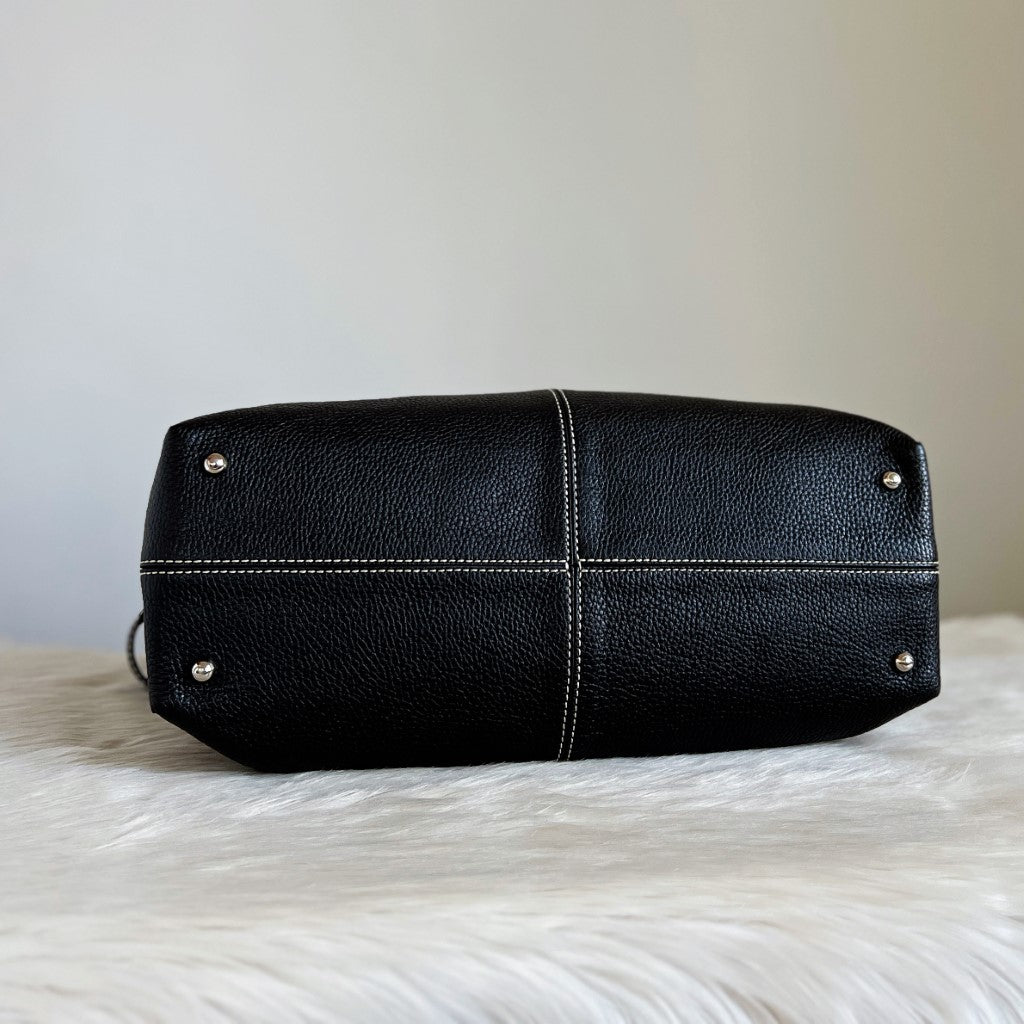 Tod's Black Leather Iconic Princess Diana Large Shoulder Bag Like New