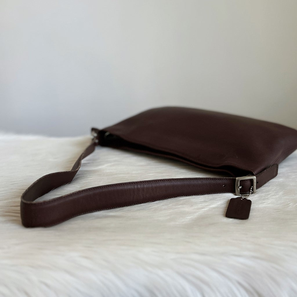 Coach Chocolate Leather Classic Shoulder Bag