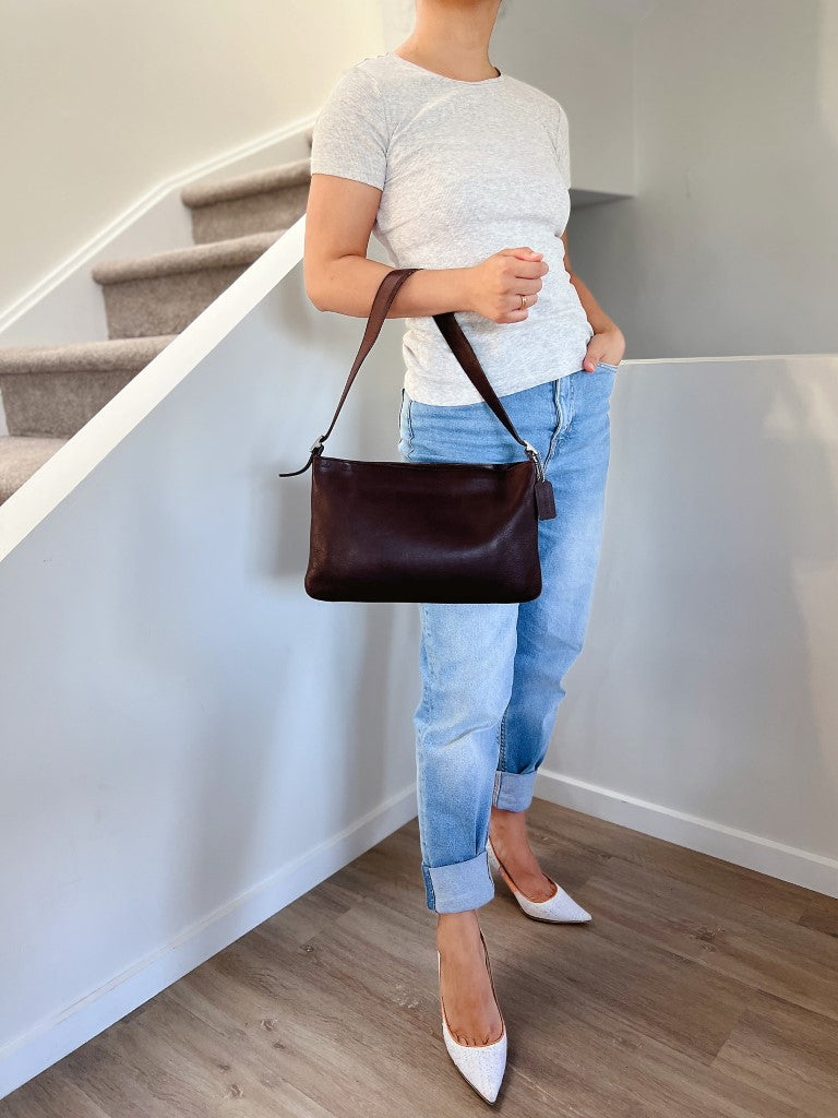 Coach Chocolate Leather Classic Shoulder Bag