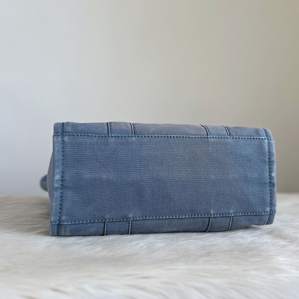 Marc Jacobs Denim Front Pattern Book Tote 2 Way Shoulder Bag