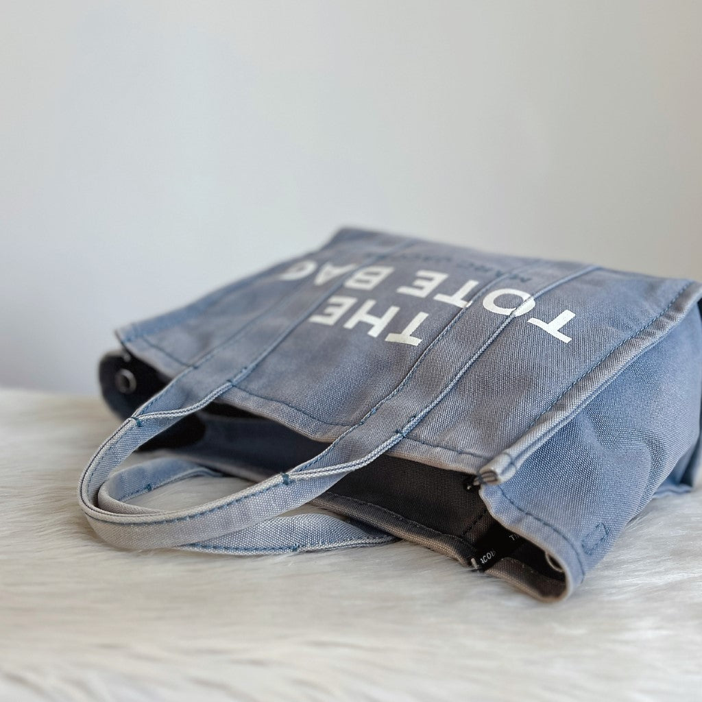 Marc Jacobs Denim Front Pattern Book Tote 2 Way Shoulder Bag