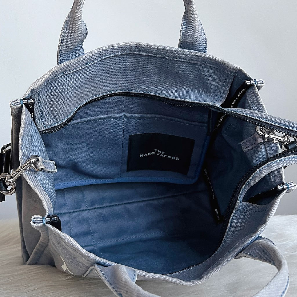 Marc Jacobs Denim Front Pattern Book Tote 2 Way Shoulder Bag