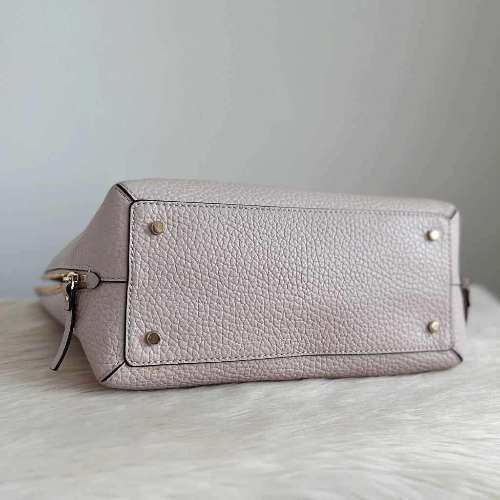 Kate Spade Blush Pink Leather Charm Detail Career Shoulder Bag