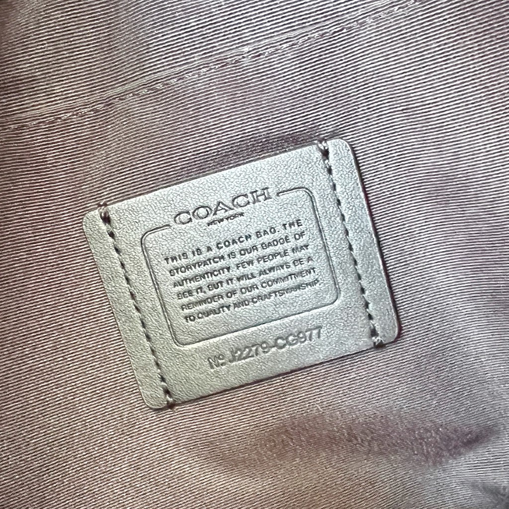 Coach Black Leather Monogram Front Logo Shoulder Bag Excellent