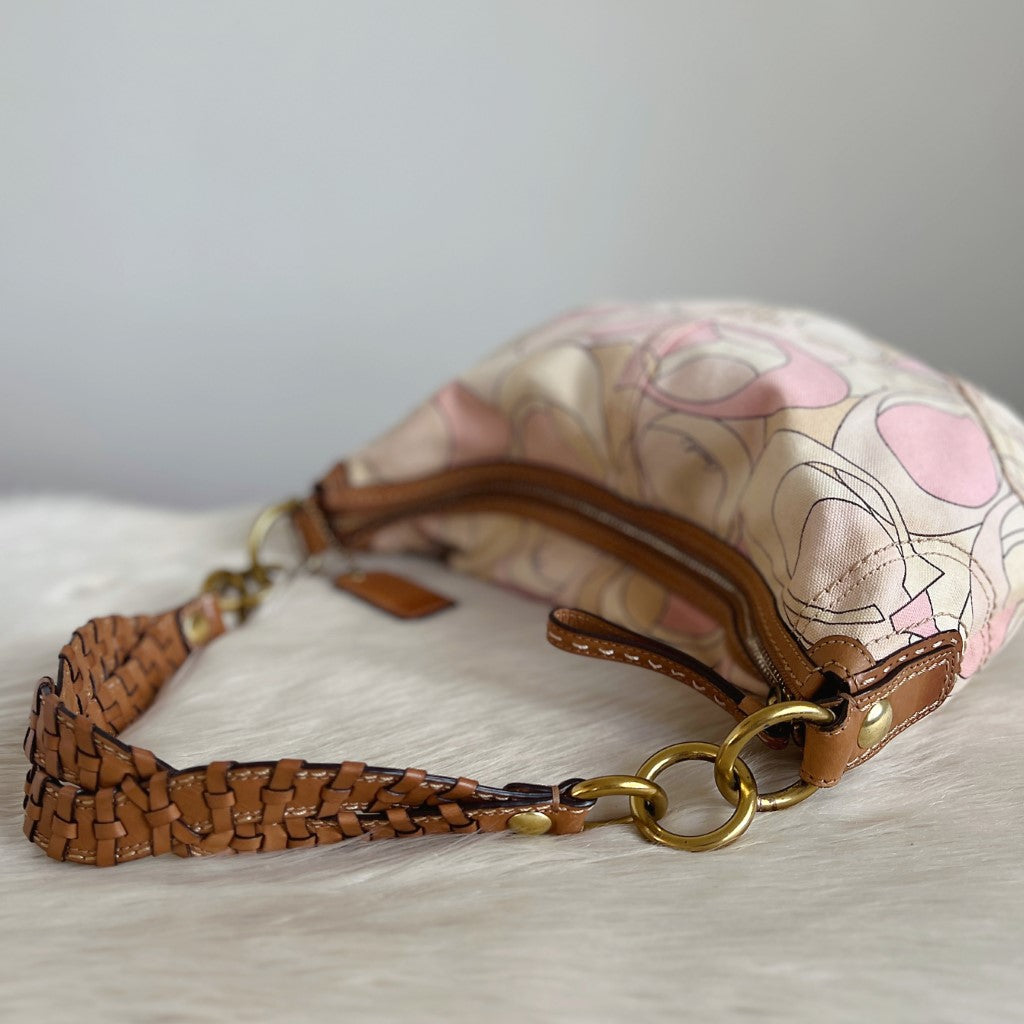 Coach Signature C Pattern Pleated Strap Shoulder Bag