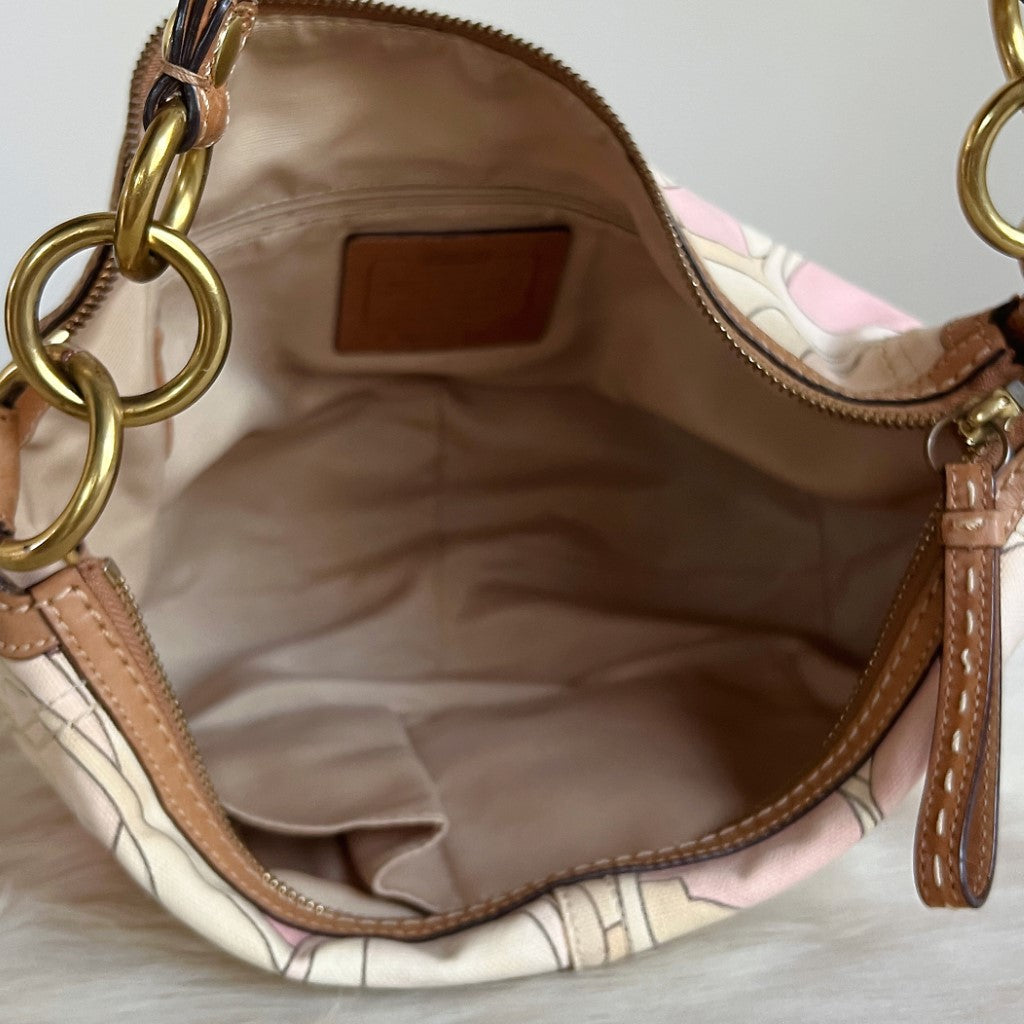 Coach Signature C Pattern Pleated Strap Shoulder Bag