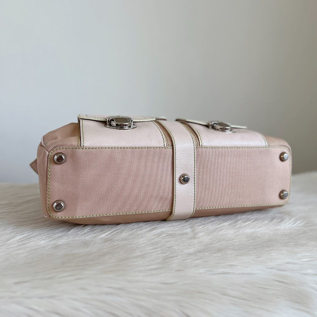 Marc Jacobs Light Pink Buckle Detail Front Pocket Tote Bag