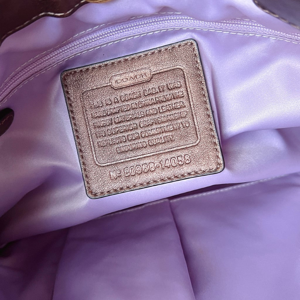 Coach Monogram Front Logo Hand Held Detail 2 Way Shoulder Bag
