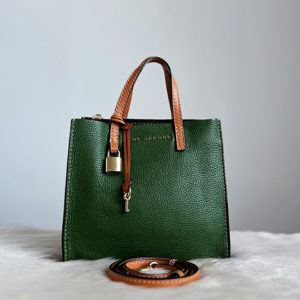 Marc Jacobs Tri-Tone Leather Triple Compartment 2 Way Shoulder Bag