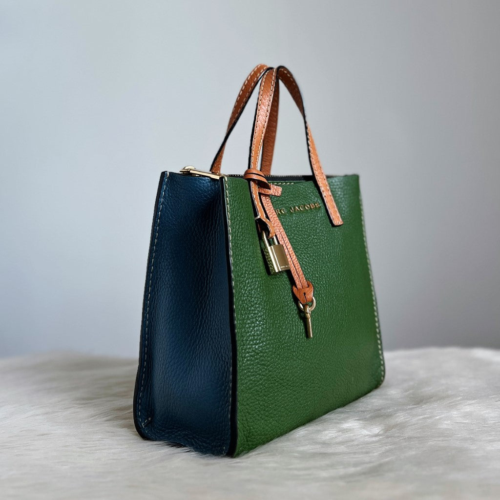 Marc Jacobs Tri-Tone Leather Triple Compartment 2 Way Shoulder Bag