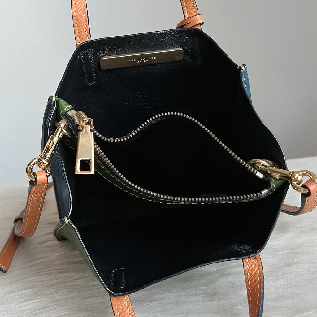 Marc Jacobs Tri-Tone Leather Triple Compartment 2 Way Shoulder Bag