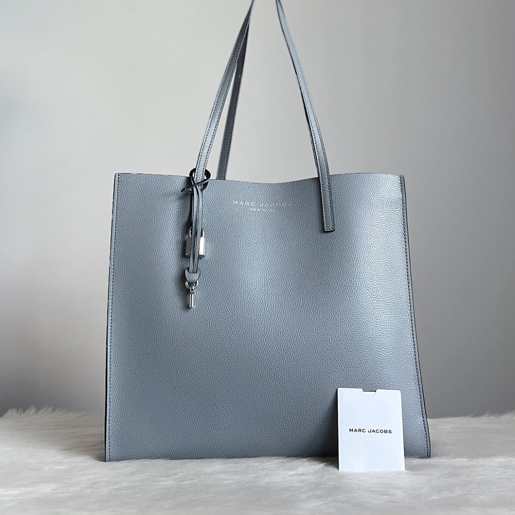 Marc Jacobs Slate Grey Leather Triple Compartment Shoulder Bag Like New