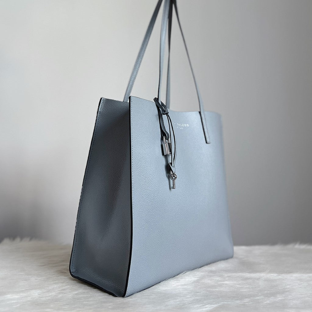Marc Jacobs Slate Grey Leather Triple Compartment Shoulder Bag Like New