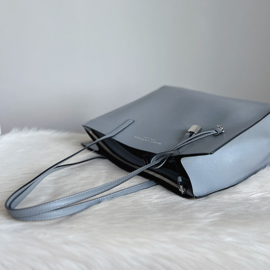 Marc Jacobs Slate Grey Leather Triple Compartment Shoulder Bag Like New