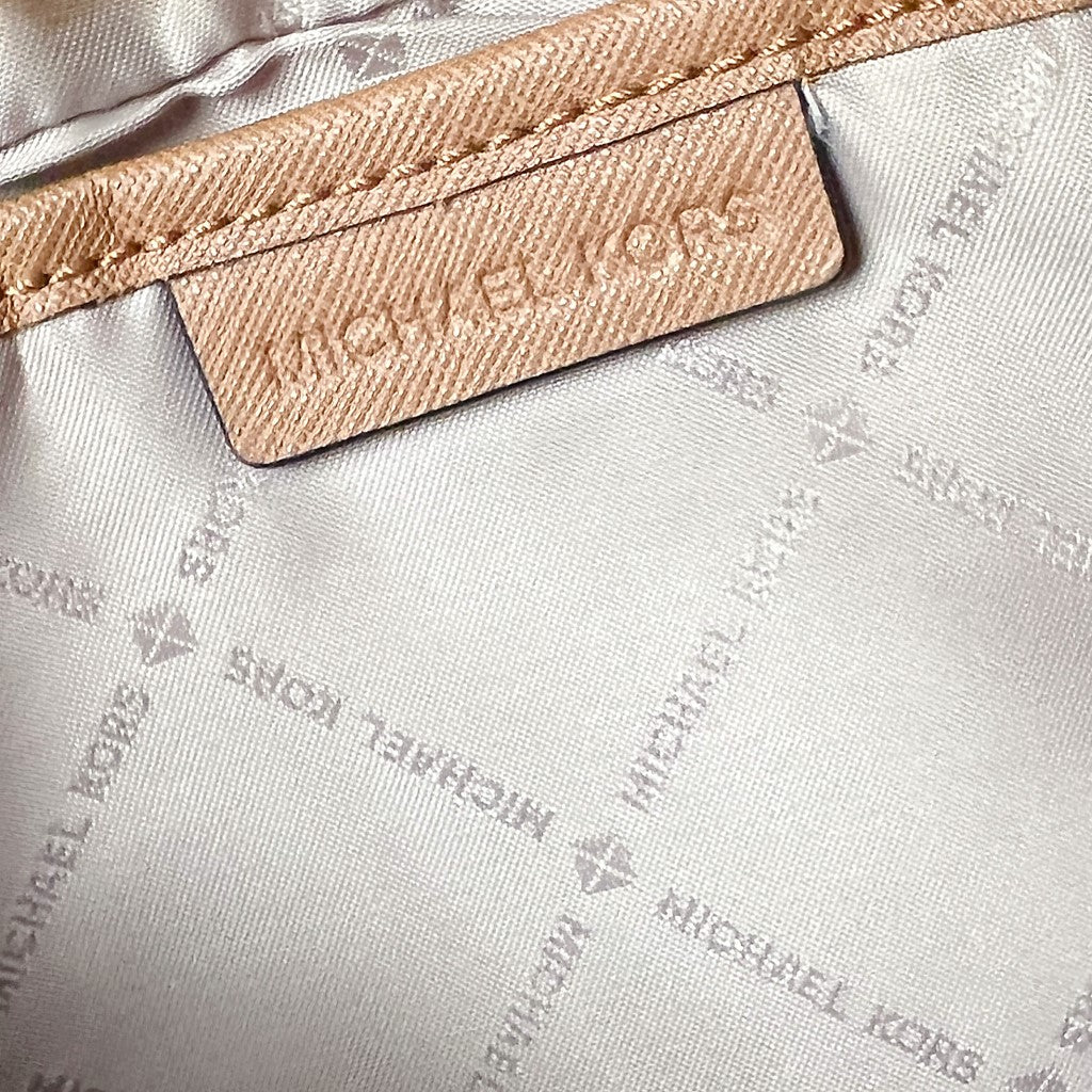 Michael Kors Monogram Gold Chain Detail Crossbody Shoulder Bag