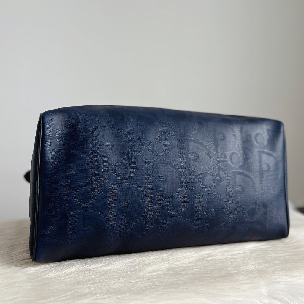 Christian Dior Signature D Monogram Ring Detail Boston Large Weekend Bag