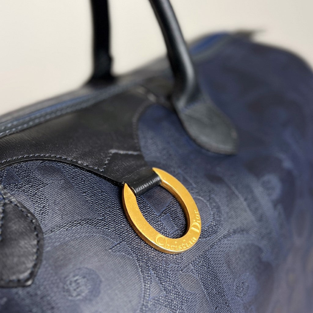 Christian Dior Signature D Monogram Ring Detail Boston Large Weekend Bag