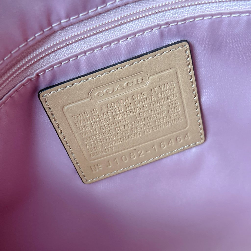 Coach Two Tone Leather Triple Compartment Chain Detail Shoulder Bag