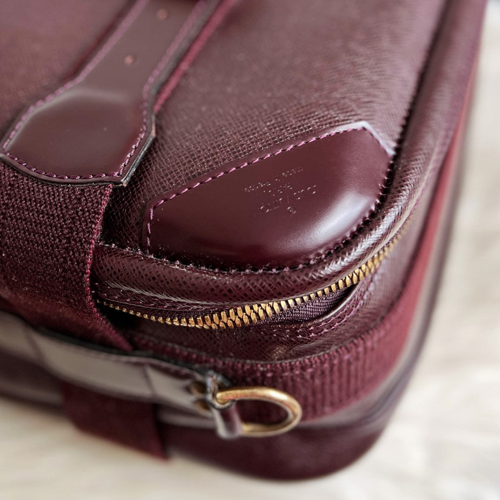Louis Vuitton Taiga Bordeaux Leather Travel Suitcase